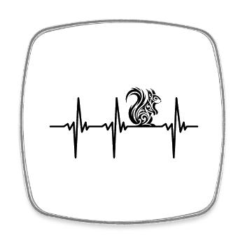 Heartbeat for cute squirrels - Square fridge magnet - white - Front