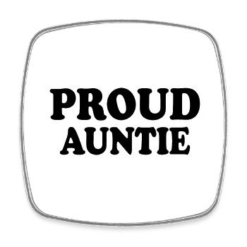Proud auntie - Square fridge magnet - white - Front