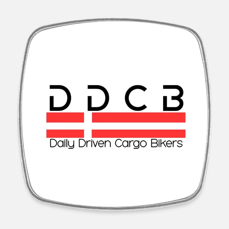 DDCB mit dänischer Flagge - Viereckiger Kühlschrankmagnet - Weiß