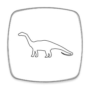 dino - Viereckiger Kühlschrankmagnet - Weiß - Vorne