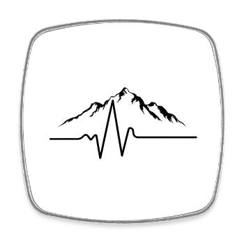 Montagnes battements de cœur - Magnet carré - blanc - Devant