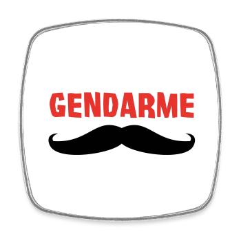 GENDARME - Magnet carré - blanc - Devant