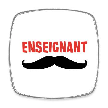 ENSEIGNANT - Magnet carré - blanc - Devant