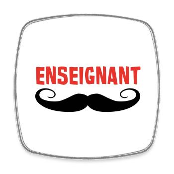 ENSEIGNANT - Magnet carré - blanc - Devant