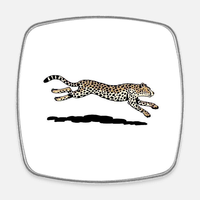 Gepard - Viereckiger Kühlschrankmagnet - Weiß