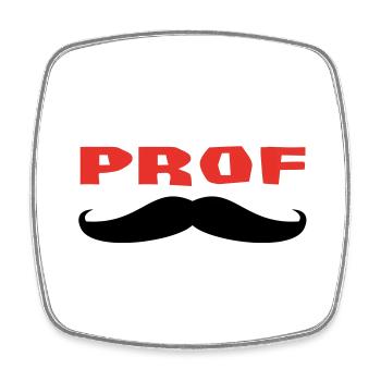 PROF - Magnet carré - blanc - Devant