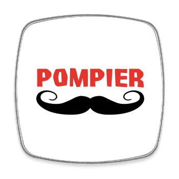 POMPIER - Magnet carré - blanc - Devant