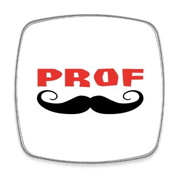 PROF - Magnet carré - blanc - Devant