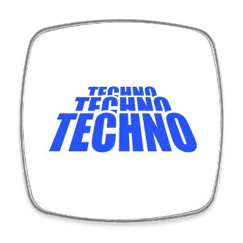 Techno Liebe Zitat Spruch Musik Party Feiern Logo - Viereckiger Kühlschrankmagnet - Weiß - Vorne