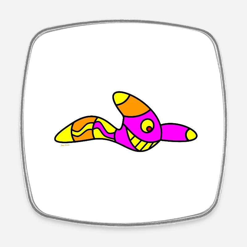 Worm shirt - Square fridge magnet - white