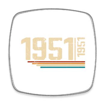 Vintage Geburtstag 1951 Geburtstagsfeier 1951 - Viereckiger Kühlschrankmagnet - Weiß - Vorne