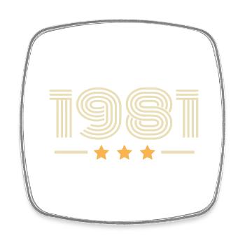 Legendär seit 1981 Geburtstagsgeschenk 1981 - Viereckiger Kühlschrankmagnet - Weiß - Vorne