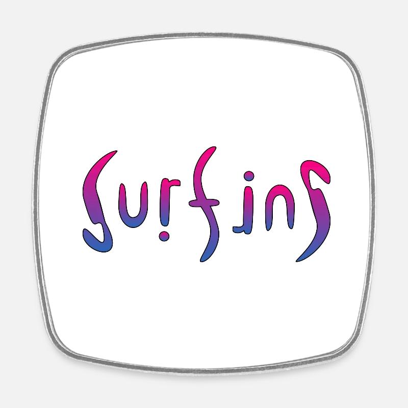 Surfing - Square fridge magnet - white