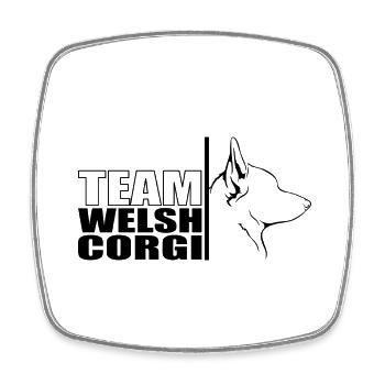 TEAM Welsh Corgi Hunde Hund Wilsigns - Viereckiger Kühlschrankmagnet - Weiß - Vorne