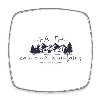 Faith can move Mountains, christliches Geschenk. - Viereckiger Kühlschrankmagnet - Weiß - Vorne