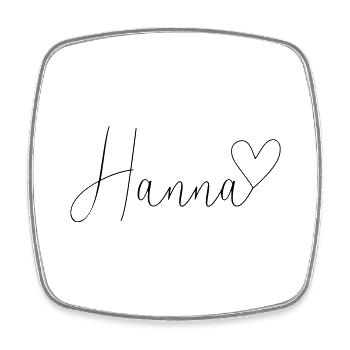 Hanna Name Vorname Mädchen - Viereckiger Kühlschrankmagnet - Weiß - Vorne