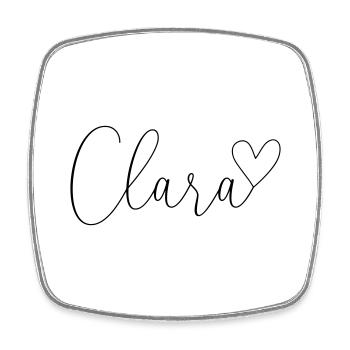 Clara Name Vorname Mädchen - Viereckiger Kühlschrankmagnet - Weiß - Vorne