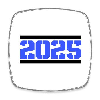 2025 - Viereckiger Kühlschrankmagnet - Weiß - Vorne