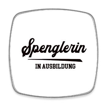 Spenglerin in Ausbildung Spenglerausbildung Bau - Viereckiger Kühlschrankmagnet - Weiß - Vorne