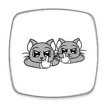 Nasty Cats Friends Middle Finger Insult Team - Square fridge magnet - white - Front