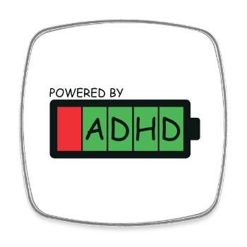 ADHS - Viereckiger Kühlschrankmagnet - Weiß - Vorne