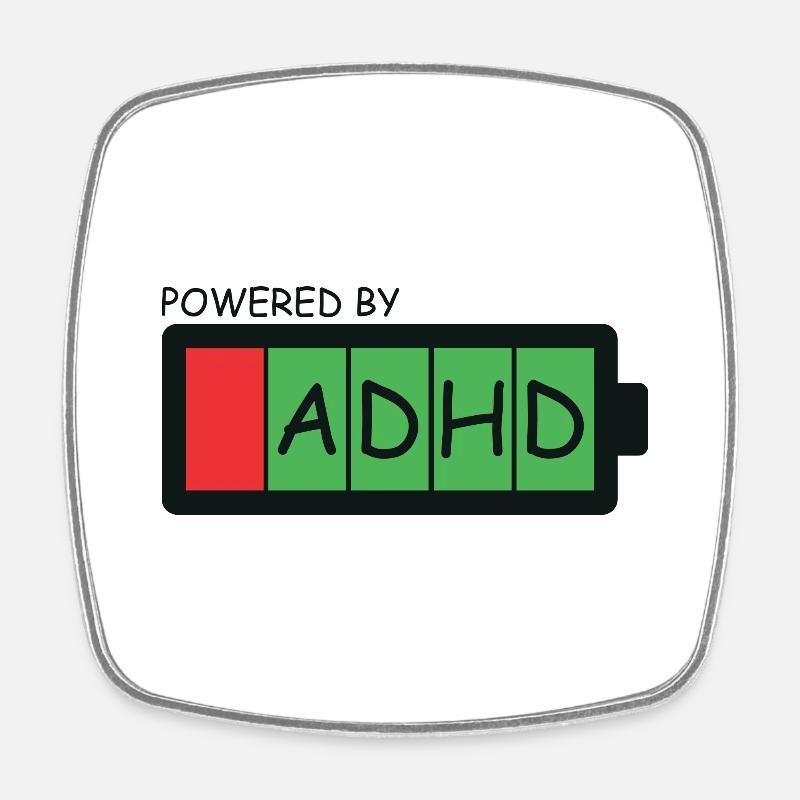 ADHS - Viereckiger Kühlschrankmagnet - Weiß