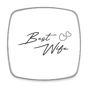 Best Wife Design black - Viereckiger Kühlschrankmagnet - Weiß - Vorne