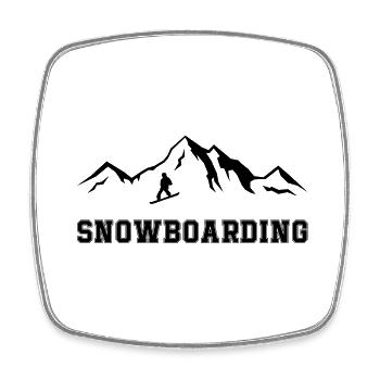 Snowboarding - Viereckiger Kühlschrankmagnet - Weiß - Vorne