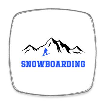 Planche à neige - Magnet carré - blanc - Devant