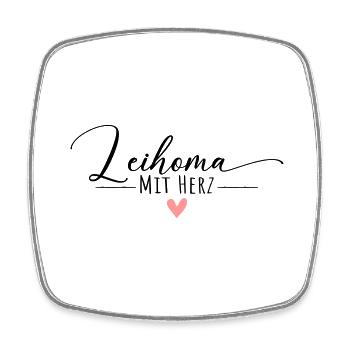 Leihoma mit Herz - Viereckiger Kühlschrankmagnet - Weiß - Vorne