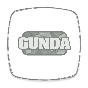 Gunda - Viereckiger Kühlschrankmagnet - Weiß - Vorne