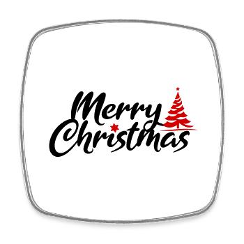 Fröhliche Weihnachten Schrift - Viereckiger Kühlschrankmagnet - Weiß - Vorne