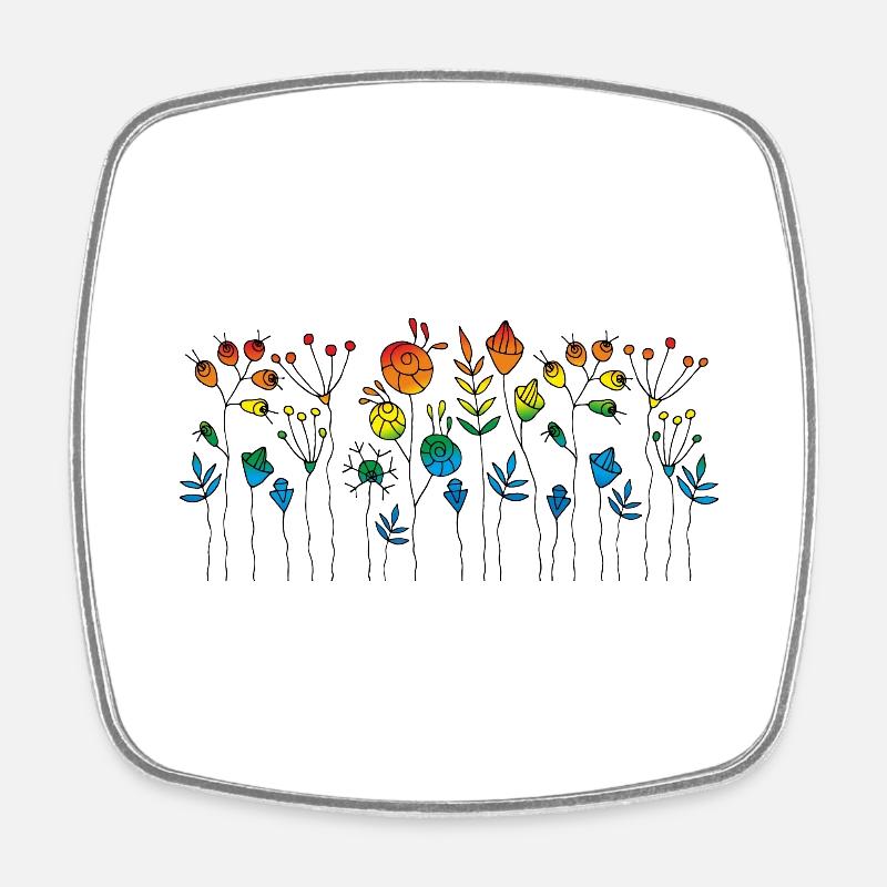 Fleur - Magnet carré - blanc