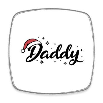 Santa Hat Daddy Dad - Square fridge magnet - white - Front