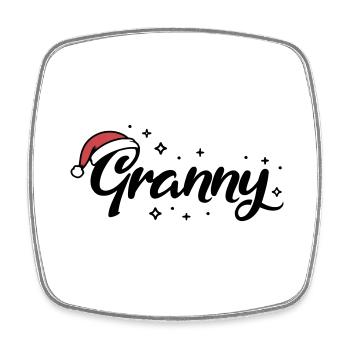 Christmas Hat Granny Grandma - Square fridge magnet - white - Front