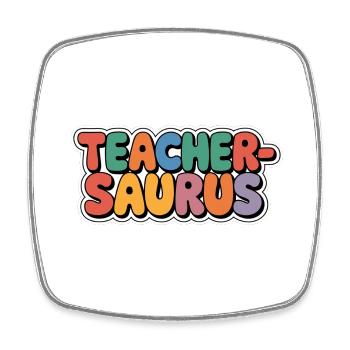 Teacher-saurus 10 - Viereckiger Kühlschrankmagnet - Weiß - Vorne