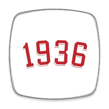 Année de naissance sport 1936 - Magnet carré - blanc - Devant