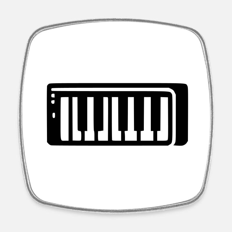 Clavier piano - Magnet carré - blanc
