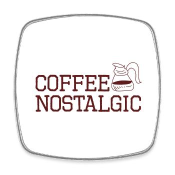 Coffee lover nostalgic - Square fridge magnet - white - Front