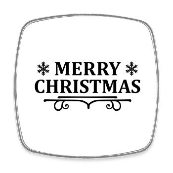 Joyeux Noël Vintage - Magnet carré - blanc - Devant