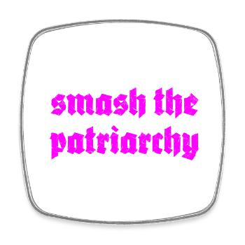 smash the patriarchy - Viereckiger Kühlschrankmagnet - Weiß - Vorne