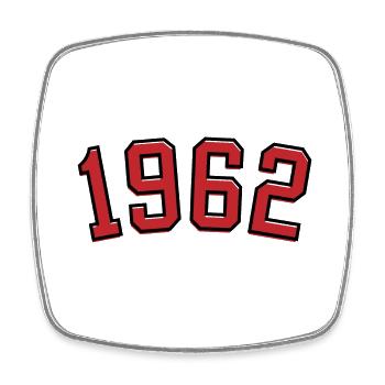 Sport Jahrgang 1962 - Viereckiger Kühlschrankmagnet - Weiß - Vorne