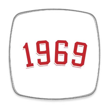 Sport year of birth 1969 - Square fridge magnet - white - Front