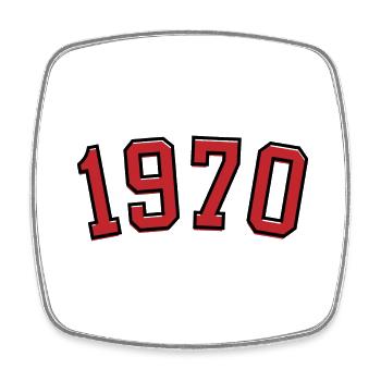 Année de naissance sport 1970 - Magnet carré - blanc - Devant