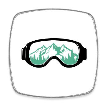 Ski goggles - Square fridge magnet - white - Front