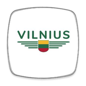 Vilnius T-Shirt – Stylish Statement - Square fridge magnet - white - Front