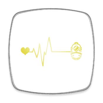 Diving Apnea Heartbeat - Square fridge magnet - white - Front