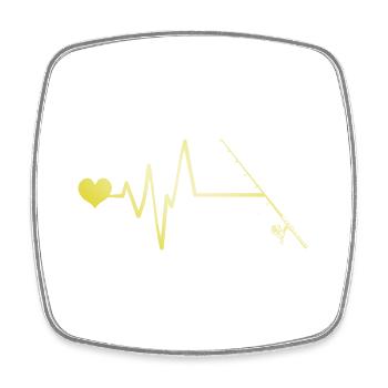 Canne à pêche Heartbeat - Magnet carré - blanc - Devant