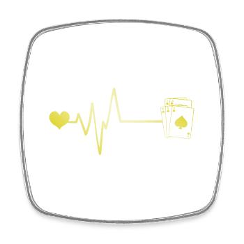 Card Poker Pulse Heart Love - Square fridge magnet - white - Front