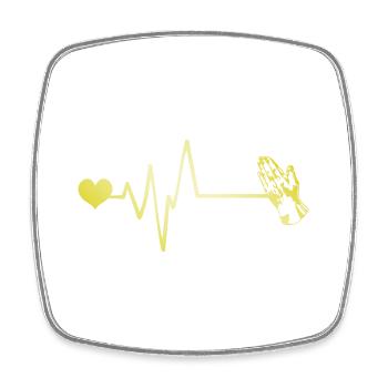 Beten Puls Herz Liebe - Viereckiger Kühlschrankmagnet - Weiß - Vorne